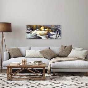 Tablou - Orășel iarna (120x50 cm)