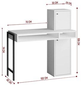 Masă PC Lord (Alb + Negru). 1088430