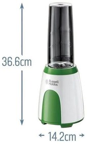 Blender Russell Hobbs Explore Mix & Go Cool 25160-56, 300 W, 600 ml, fără BPA, Otel inoxidabil, Design ergonomic, Alb/verde