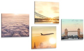 Set tablouri Londra cu răsărit de soare