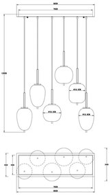 Lustră pe cablu BLACKY 6xE14/40W/230V neagră Globo 15345-6