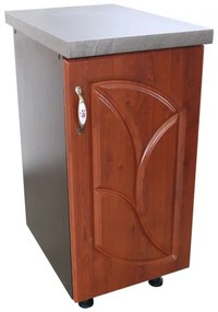 Corp inferior cu 1 Usa Dreapta Zebra, Wenge/MDF Cedru Frunza, blat Beton 40 x 85 x 60