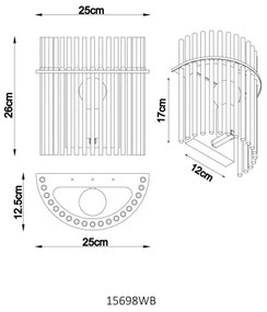 Globo 15698WB - Aplică de perete GORLEY 1xE27/60W/230V