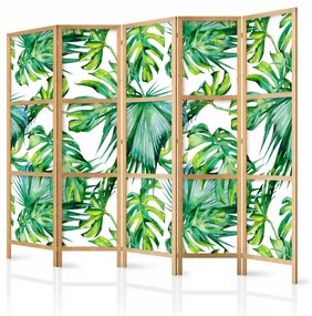 Paravan japonez - Monstera and Palm Leaves II