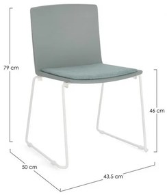 Scaun verde, cu picioare albe, 43.5x50x79 cm, Giulia, Yes