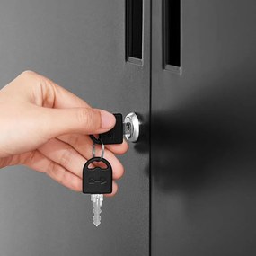 Dulap metalic multifuncțional RAVEN, 40x80x90 cm, negru SongmicsHome