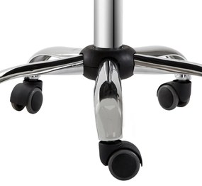 HOMCOM Taburet cu roți, taburet de lucru cu înălțime reglabilă 44-56 cm și spătar, pivotant 360°, alb | Aosom Romania