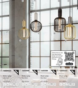 Bec decorativ E27 LED dimabil, metalic Globe Lamp negru