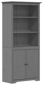 355058 vidaXL Bibliotecă "BODO", gri, 82x40x173 cm, lemn masiv de pin