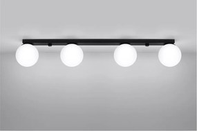 Plafonieră neagră cu abajur din sticlă ø 12 cm Umerta – Sollux