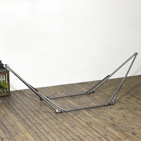 Outsunny suport hamac 2-în-1, rezistent la intemperii, suport pentru rufe, 290 cm x 92 cm x 88 cm, Negru | Aosom Romania
