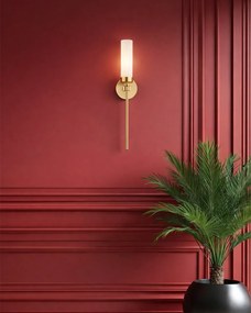 Aplica de perete stil elegant PRESTON alama/sticla opal