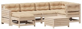 3250920 vidaXL Set mobilier de grădină cu perne, 7 piese, lemn masiv de pin