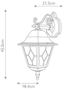 Aplică de exterior NORFOLK 1xE27/100W/230V IP43 Elstead NR2-BLK