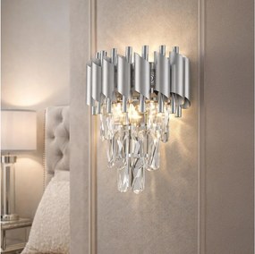 Brilagi - Aplica de perete ECLIPSE 2xE14/10W/230V argintie