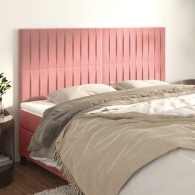 3116629 vidaXL Tăblii de pat, 4 buc, roz, 80x5x78/88 cm, catifea