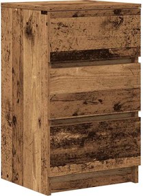 vidaXL Noptiera cu 3 sertare din lemn vechi 39x35x65 cm