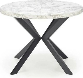 Masa extensibila mare PERONI, alb/negru, PAL furniruit /otel, 100/250x
