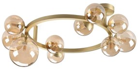 Ideal Lux - Plafonieră LED aplicată PERLAGE 10xG9/3W/230V Ø 70 cm auriu/fumuriu