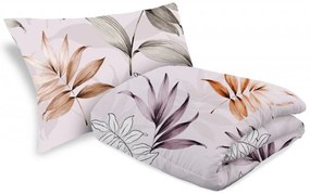 Patura matlasata pentru tot anul 140x200 cm cu perna LISTY roz 70x90 cm