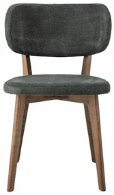 Scaun dining, verde, din lemn de stejar si stofa, Cally