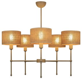 Candelabru cu tijă MADELA 5xE14/40W/230V iută/bej