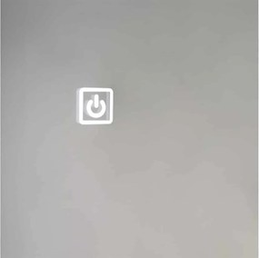 Oglindă lemn masiv cu Ceas Iluminare LED si Lupa Touch 80x60cm / 100x70cm - 80x60cm