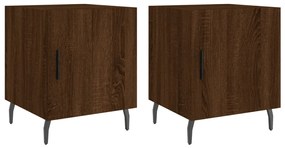 vidaXL Noptiere, 2 buc., stejar maro, 40x40x50 cm, lemn compozit