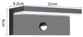 Brilagi-LED Aplica de perete exterior cu senzor TESSI LED/10W/230V antracit IP54
