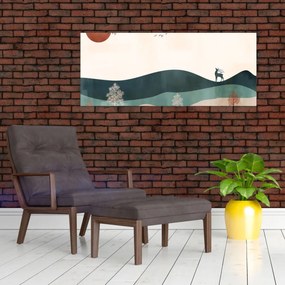 Tablou - Peisaj ilustrat (120x50 cm)