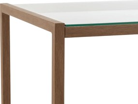 Masuta de cafea NATURELE cu blat de sticla 90x50 cm, maro inchis