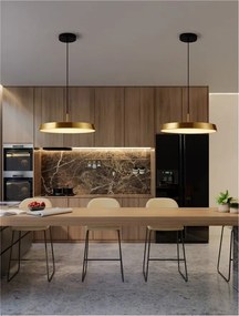 Lustra LED suspendata design modern VETRO auriu, D-50cm
