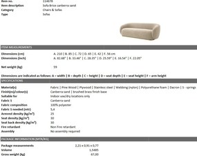 Canapea design LUX Brice canberra sand 114678 HZ