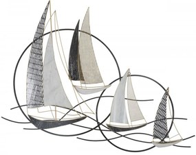 Panou decorativ multicolor din metal, 123x7x100 cm, Boats Mauro Ferretti