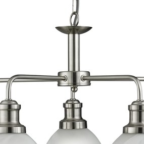 Lustra suspendata design clasic Bistro 5L argintiu satin 1595-5SS SRT