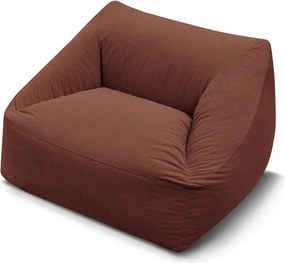 Fotoliu bean bag portocaliu cu tapițerie din catifea reiată Lilibet – Bobochic Paris