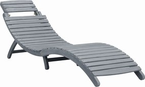 vidaXL Șezlong, gri prespălat, lemn masiv de acacia