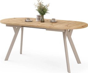 Mazzoni Masă ovală extensibilă ALMO Stejar Artisan / picioare cașmir