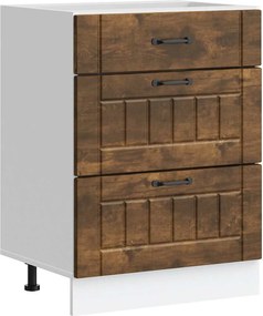 vidaXL Dulap de bază de bucătărie „Lucca” din lemn de stejar afumat