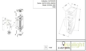Aplica de exterior cu protectie IP54, Unter den Linden MYO578WL-02B