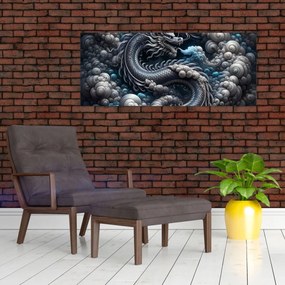 Tablou – Dragon în fum (120x50 cm)