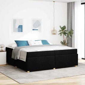 vidaXL Cadru de pat cu saltea Altele Negru 200 x 200 cm țesătură