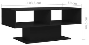 Masuta de cafea, negru, 103,5x50x44,5 cm, PAL 1, Negru