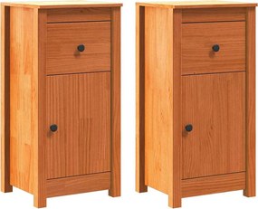 vidaXL Bufet 2 pcs Maroniu cerat 39 x 34,5 x 80 cm Lemn de pin masiv