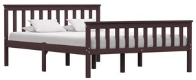 283235 vidaXL Cadru de pat, maro închis, 140 x 200 cm, lemn masiv de pin