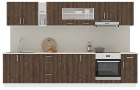 Set haaus V28, Stejar Bronz/Alb, Blat Thermo 28 mm, L 320 cm