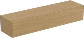 Dulap baza suspendat Ideal Standard Atelier Conca finisaj stejar deschis 2 sertare cu blat 200 cm
