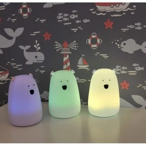 Lampă LED RGB pentru copii BEAR, tactilă, 0,8W, 5V, albă + USB