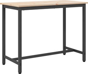 vidaXL masă natural 100 x 50 x 77 cm Lemn ingineresc și oțel