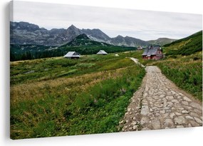 Tablou - Peisaj montan cu case (90x60 cm)
